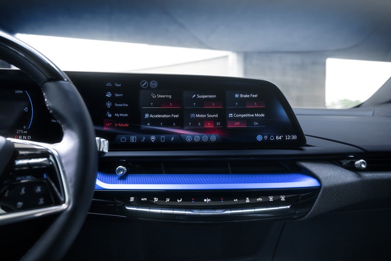 The 2026 OPTIQ-V Display Screen Displaying the V-Mode Settings | Ed Morse Cadillac Delray Beach FL in Delray Beach FL