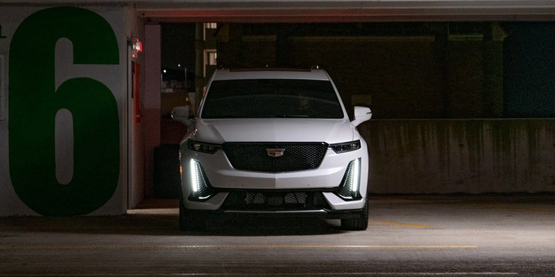 White Cadillac XT6 front view